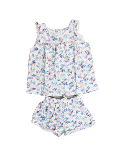 A White Shorts Sets from Petit Bateau in size 2T for girl. (Front View)