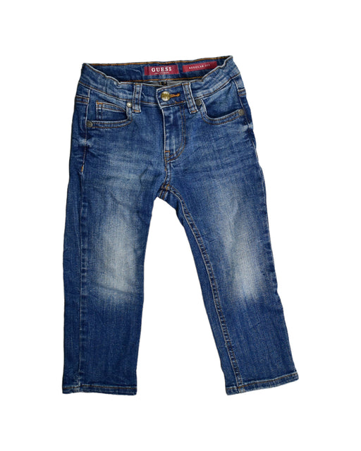 A Blue Jeans from Guess in size 3T for girl. (Front View)