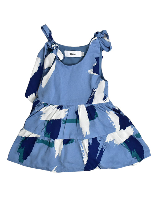 A Blue Sleeveless Dresses from Dear in size 6-12M for girl. (Front View)