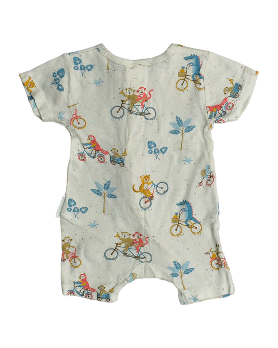 A White Rompers from Purebaby in size 0-3M for boy. (Back View)