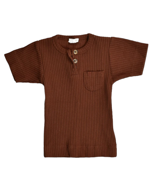 A Brown Short Sleeve Tops from Jamie Kay in size 6-12M for boy. (Front View)