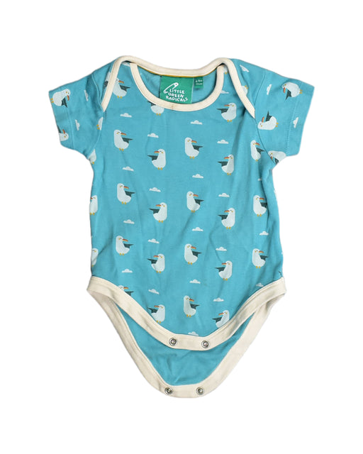 A Blue Bodysuits from Little Green Radicals in size 6-12M for boy. (Front View)