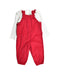 A Red Overall Sets from Jojo Maman Bébé in size 6-12M for girl. (Back View)