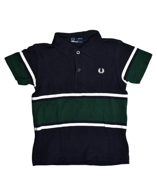 A Black Short Sleeve Polos from Fred Perry in size 5T for boy. (Front View)