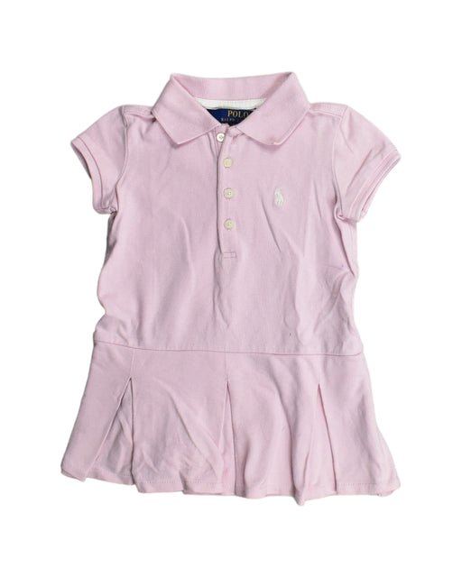 A Pink Short Sleeve Dresses from Polo Ralph Lauren in size 2T for girl. (Front View)