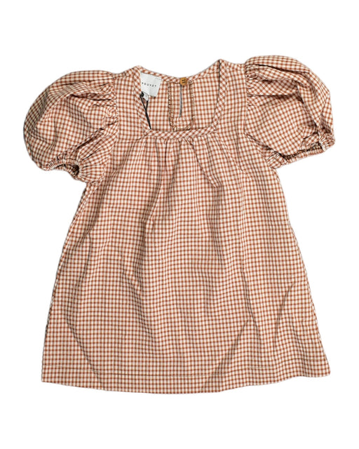 A Brown Short Sleeve Dresses from Mipounet in size 2T for girl. (Front View)