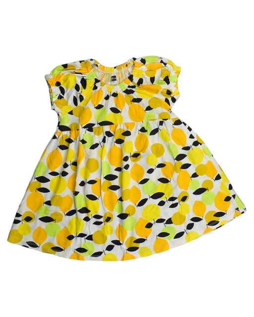 A Yellow Short Sleeve Dresses from Tea in size 4T for girl. (Front View)