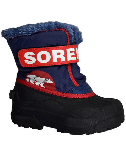 A Blue Winter Boots from Sorel in size 4T for neutral. (Front View)