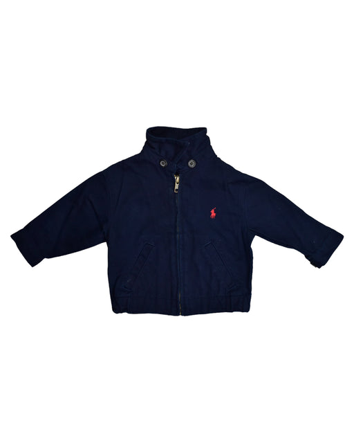 A Blue Lightweight Jackets from Polo Ralph Lauren in size 6-12M for boy. (Front View)