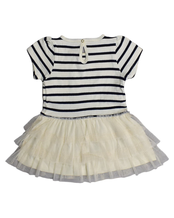 A White Short Sleeve Dresses from Petit Bateau in size 12-18M for girl. (Back View)