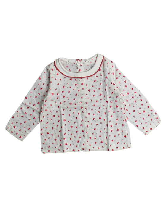 A White Long Sleeve Tops from Petit Bateau in size 12-18M for girl. (Front View)