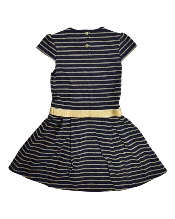 A Blue Short Sleeve Dresses from Petit Bateau in size 6T for girl. (Back View)
