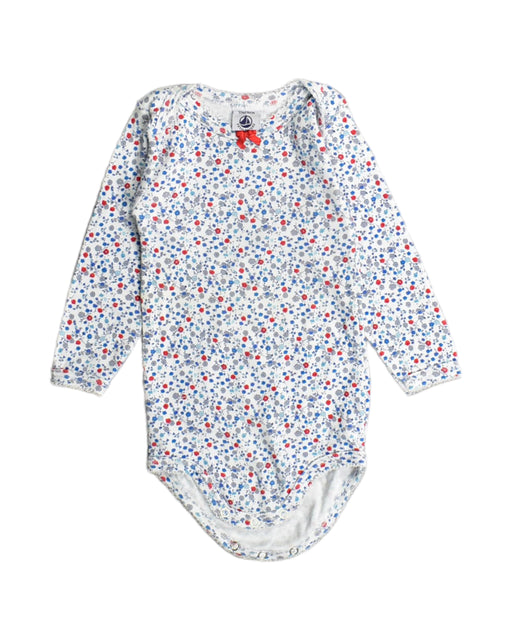 A White Bodysuits from Petit Bateau in size 6-12M for girl. (Front View)