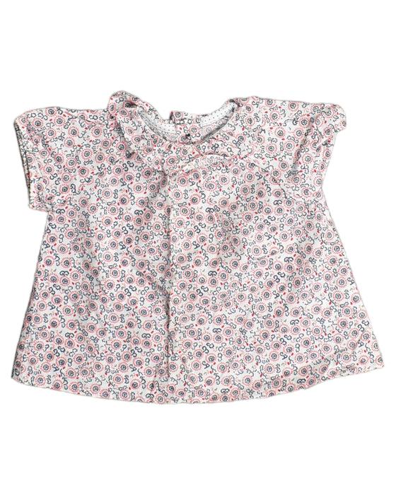 A White Short Sleeve Tops from Petit Bateau in size 3-6M for girl. (Front View)