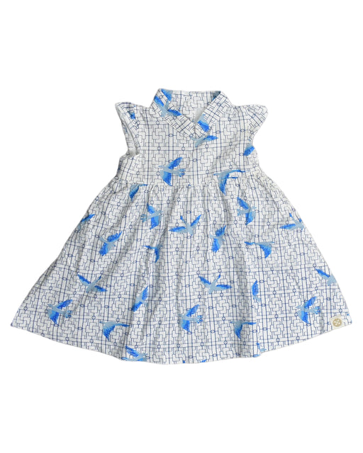 A White Sleeveless Dresses from Le Petit Society in size 6-12M for girl. (Front View)