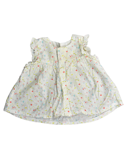 A White Sleeveless Tops from Petit Bateau in size 12-18M for girl. (Front View)