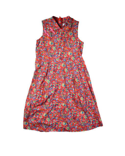 A Red Sleeveless Dresses from Bochechas in size 8Y for girl. (Front View)