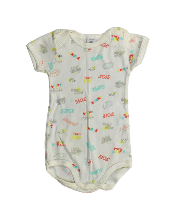 A White Bodysuits from Petit Bateau in size 6-12M for girl. (Front View)