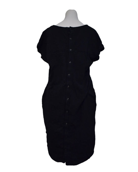 A Black Short Sleeve Dresses from Seraphine in size M for maternity. (Back View)