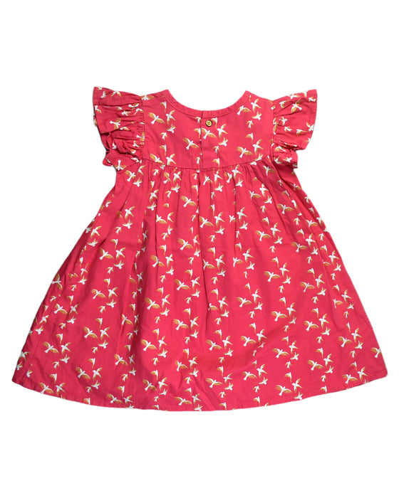 A Red Short Sleeve Dresses from Le Petit Society in size 4T for girl. (Back View)