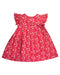 A Red Short Sleeve Dresses from Le Petit Society in size 4T for girl. (Back View)