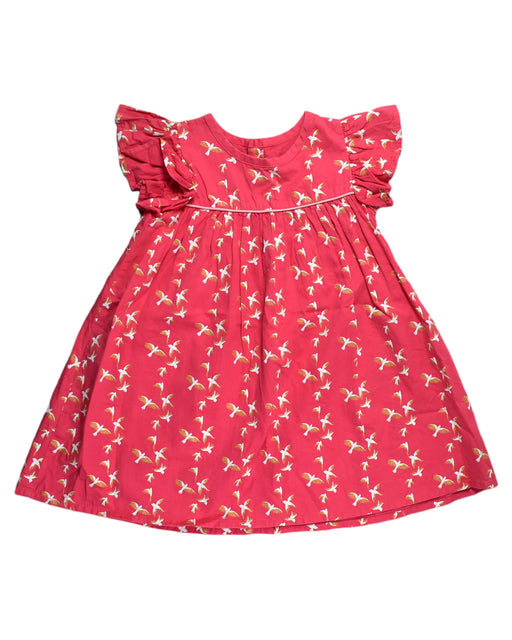 A Red Short Sleeve Dresses from Le Petit Society in size 4T for girl. (Front View)
