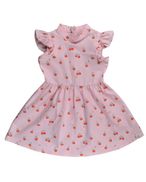 A Pink Sleeveless Dresses from Le Petit Society in size 3T for girl. (Front View)