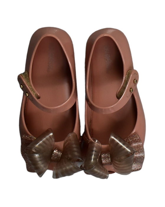 A Pink Flats from Mini Melissa in size 4T for girl. (Back View)