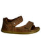 A Brown Sandals from Bobux in size 4T for boy. (Front View)