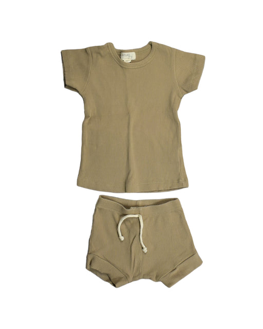 A Gold Shorts Sets from ATLAS Grey in size 6-12M for girl. (Front View)