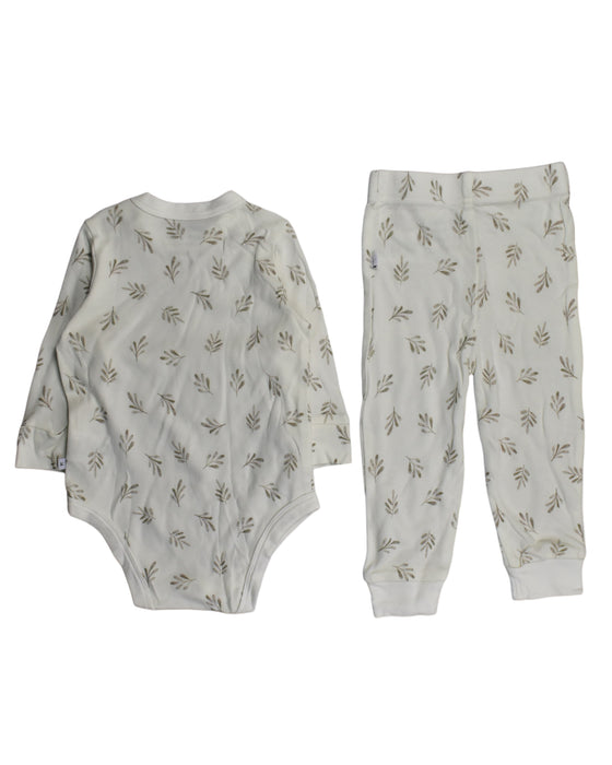 A White Pants Sets from Kays + Kins in size 6-12M for neutral. (Back View)