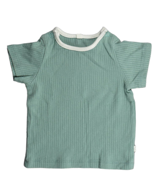 A Green Short Sleeve Tops from Mori in size 3-6M for girl. (Front View)