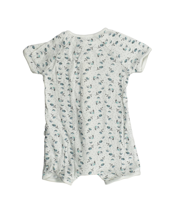A White Rompers from Mori in size 3-6M for girl. (Back View)