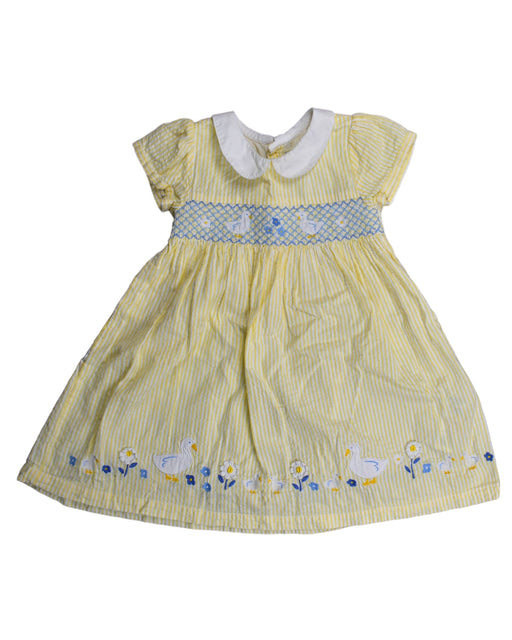 A Yellow Short Sleeve Dresses from Jojo Maman Bébé in size 12-18M for girl. (Front View)