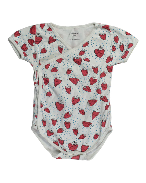 A White Bodysuits from Le Petit Society in size 12-18M for girl. (Front View)