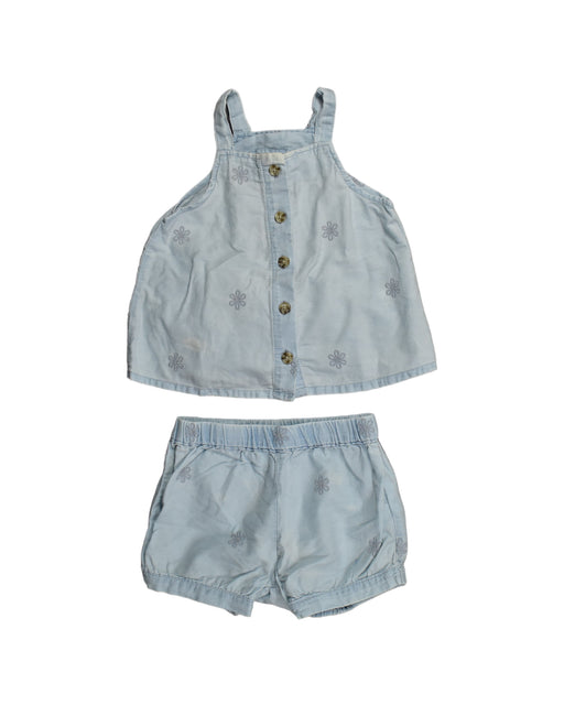 A Blue Shorts Sets from Seed in size 18-24M for girl. (Front View)
