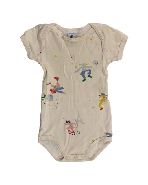A Beige Bodysuits from Petit Bateau in size 6-12M for girl. (Front View)