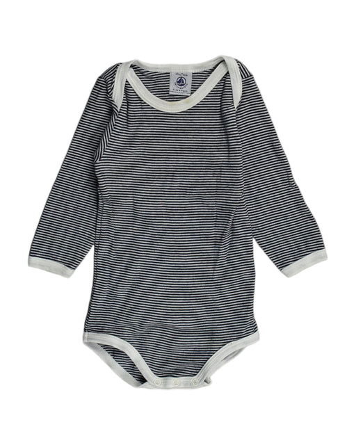 A Black Bodysuits from Petit Bateau in size 6-12M for boy. (Front View)