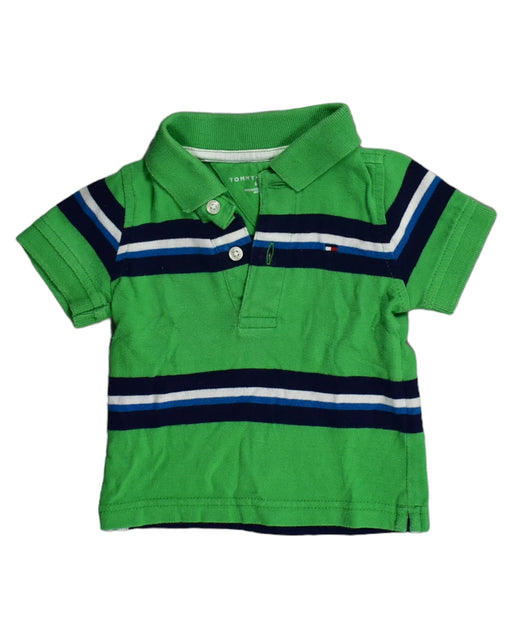 A Green Short Sleeve Polos from Tommy Hilfiger in size 6-12M for boy. (Front View)