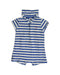 A White Rompers from Petit Bateau in size 3-6M for girl. (Front View)