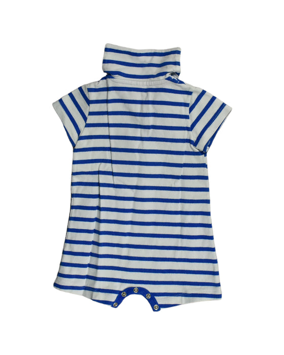 A White Rompers from Petit Bateau in size 3-6M for girl. (Back View)