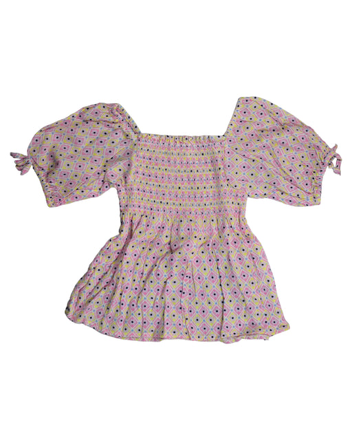 A Pink Short Sleeve Tops from Seed in size 5T for girl. (Front View)