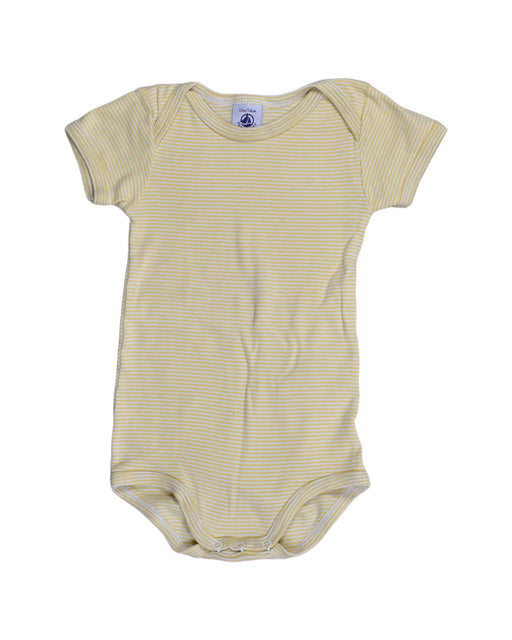 A Yellow Bodysuits from Petit Bateau in size 6-12M for girl. (Front View)