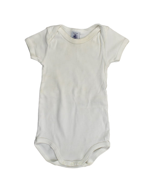 A White Bodysuits from Petit Bateau in size 6-12M for boy. (Front View)