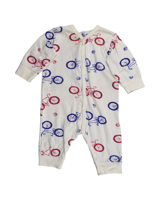 A White Onesies from Petit Bateau in size 3-6M for boy. (Front View)