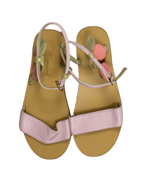 A Brown Sandals from Bonpoint in size 7Y for girl. (Front View)