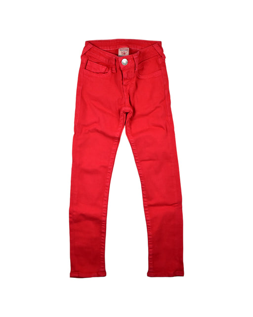 A Red Jeans from True Religion in size 8Y for girl. (Front View)