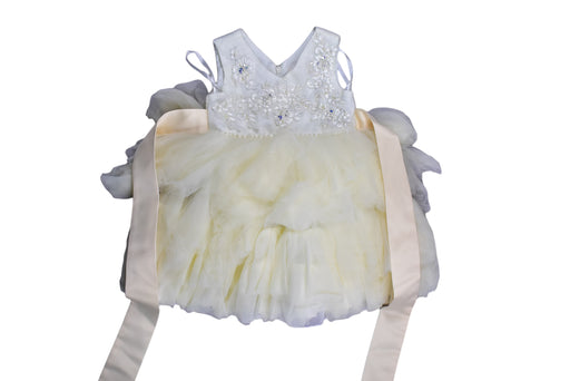 A Yellow Sleeveless Dresses from Lovely Lace Baby in size 6-12M for girl. (Front View)