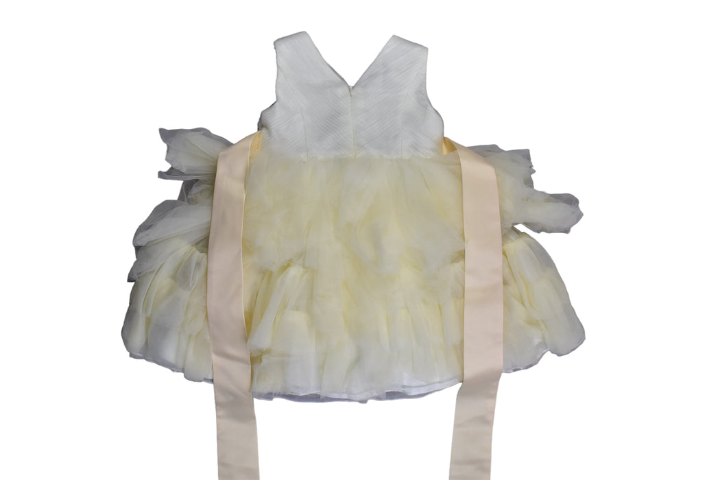 A Yellow Sleeveless Dresses from Lovely Lace Baby in size 6-12M for girl. (Back View)