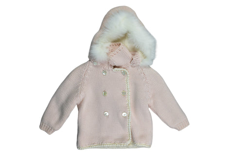 A Pink Coats from Le Guignol in size 12-18M for girl. (Front View)